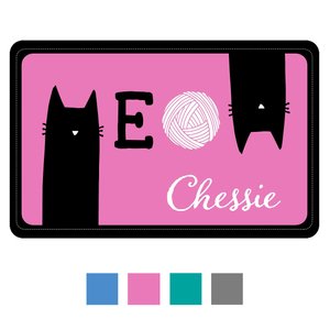 Bungalow Flooring Meow Personalized Floor Mat, 22 x 36, Pink