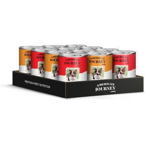American Journey Protein & Grains Formula Poultry & Beef Variety Pack Canned Dog Food, 12.5-oz, case of 12