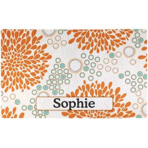 Drymate Rejuvenation Personalized Dog & Cat Placemat, Orange & Turquoise