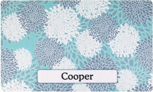 Drymate Indian Summer Personalized Dog & Cat Placemat, Turquoise & White slide 1 of 3