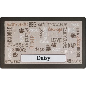 Drymate Linen Personalized Dog & Cat Placemat, Tan, Small