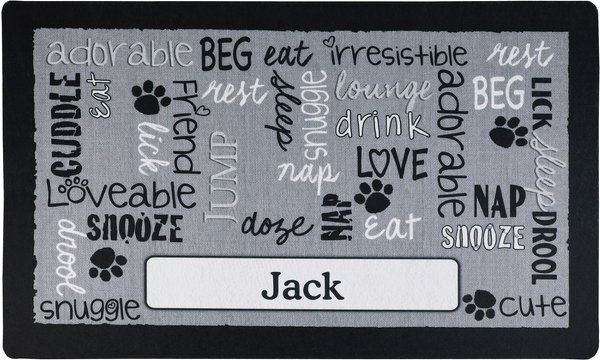Drymate Linen Personalized Dog & Cat Placemat, Black, Small slide 1 of 3