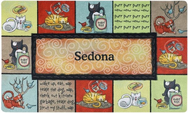 Drymate Kitty Chaos Personalized Cat Placemat  slide 1 of 3