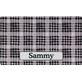 Drymate Black Paw Plaid Personalized Dog & Cat Placemat, Small