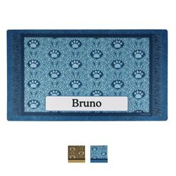 Drymate Paw Braid Personalized Dog & Cat Placemat, Blue, Large