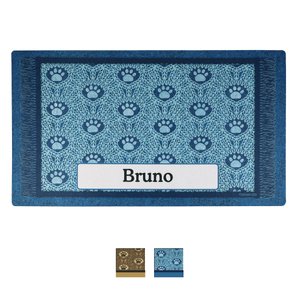 Drymate Paw Braid Personalized Dog & Cat Placemat, Blue, Large
