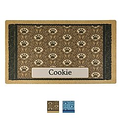 Drymate Paw Braid Personalized Dog & Cat Placemat, Brown, Large
