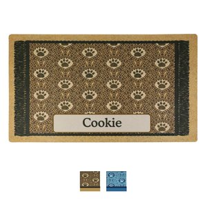Drymate Paw Braid Personalized Dog & Cat Placemat, Brown, Large
