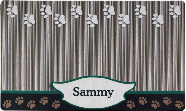 Drymate Green Tan Paw Personalized Dog & Cat Placemat, Small slide 1 of 3