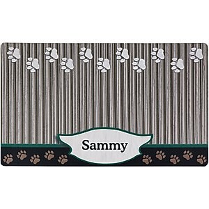 Drymate Green Tan Paw Personalized Dog & Cat Placemat, Small