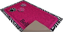 Drymate Zebra Paws Personalized Dog & Cat Placemat, Pink slide 2 of 3