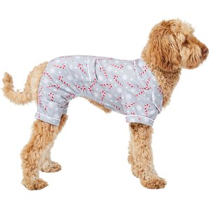 Wagatude Candy Cane Print Dog Pajamas, Medium