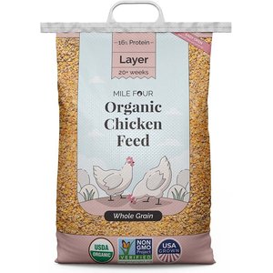 Mile Four 16% Organic Whole Grain Layer Chicken & Duck Feed, 23-lb bag