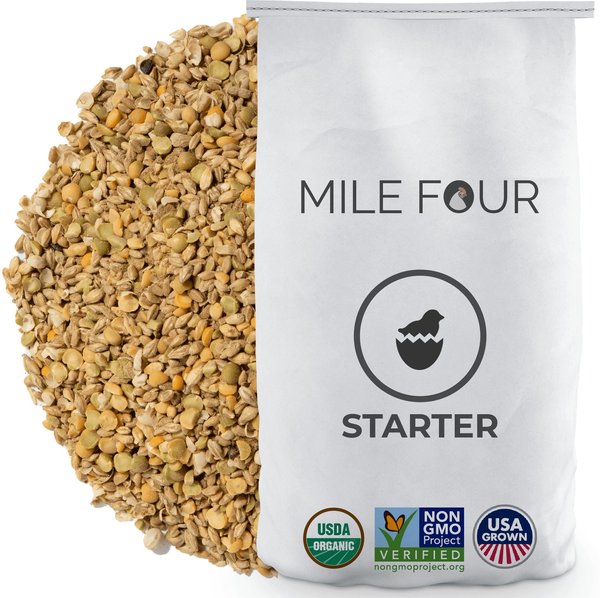 Mile Four 21% Organic Whole Grain Starter Chicken & Duck Feed, 23-lb bag slide 1 of 7