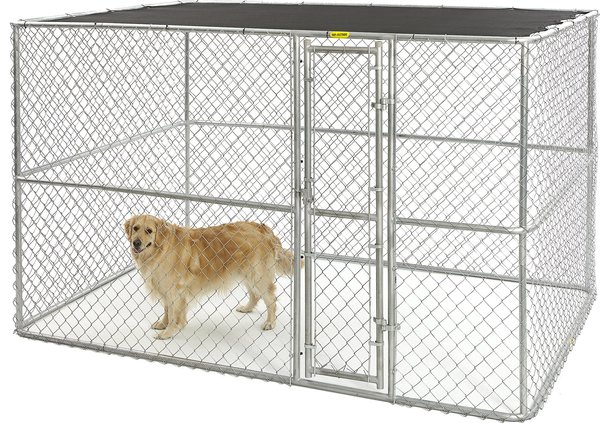MidWest K9 Steel Chain Link Portable Outdoor Dog Kennel, 10-ft slide 1 of 5