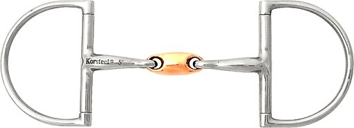 JP Korsteel Stainless Steel Copper Link Hunter Dee Ring Horse Snaffle Bit, 5-in