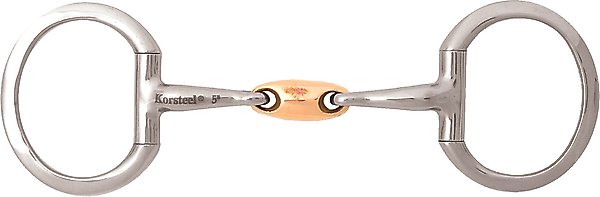 JP Korsteel Stainless Steel Copper Oval Link Eggbutt Horse Snaffle Bit, 4.75-in slide 1 of 1