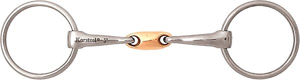 JP Korsteel Stainless Steel Copper Oval Link Loose Ring Horse Snaffle Bit, 5.5-in slide 1 of 1