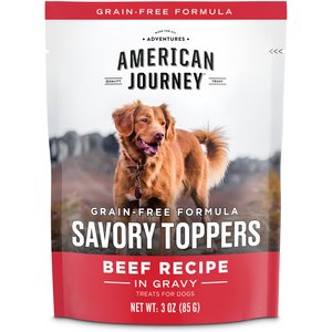 American Journey Savory Toppers Beef Recipe in Gravy Grain-Free Dog Food Topper, 3-oz pouches, case of 24
