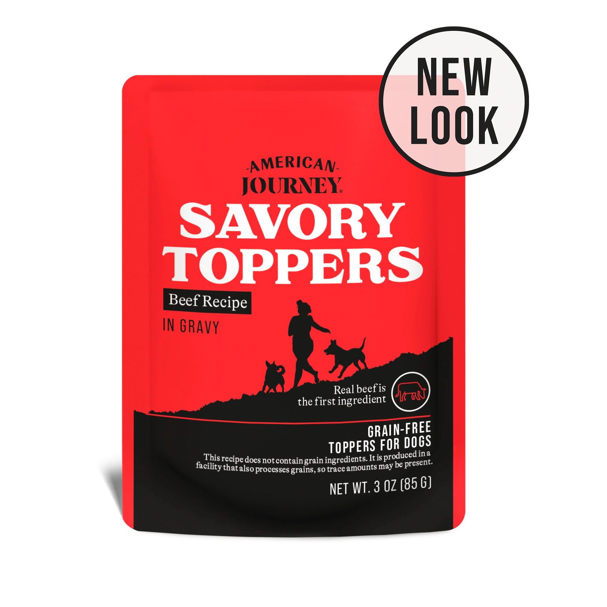 AMERICAN JOURNEY Savory Toppers Beef Recipe in Gravy GrainFree Dog