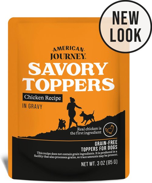 American Journey Savory Toppers Chicken Recipe in Gravy Grain-Free Dog Food Topper, 3-oz pouches, case of 24 slide 1 of 8