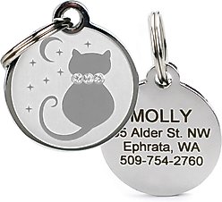 Frisco Starry Moon Crystal Cat Personalized Dog ID Tag