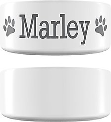 Frisco Paw Print Ceramic Personalized Dog Bowl, 2.75 cup