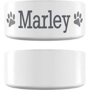 Frisco Paw Print Ceramic Personalized Dog Bowl, 5 Cup