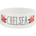 Frisco Flower Ceramic Personalized Dog Bowl, 2.75-cup