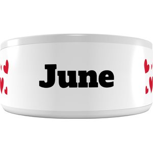 Frisco Hearts Ceramic Personalized Dog Bowl, 5 Cup
