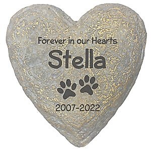 Frisco "Forever In Our Hearts" Personalized Dog & Cat Memorial Garden Stone, Large