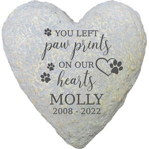 Frisco "Paws On Our Hearts" Heart Personalized Dog & Cat Memorial Garden Stone, Small