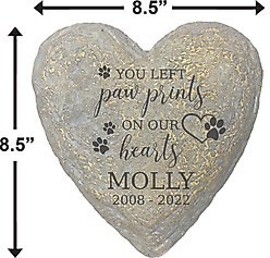 Frisco "Paws On Our Hearts" Heart Personalized Dog & Cat Memorial Garden Stone, Large slide 2 of 5