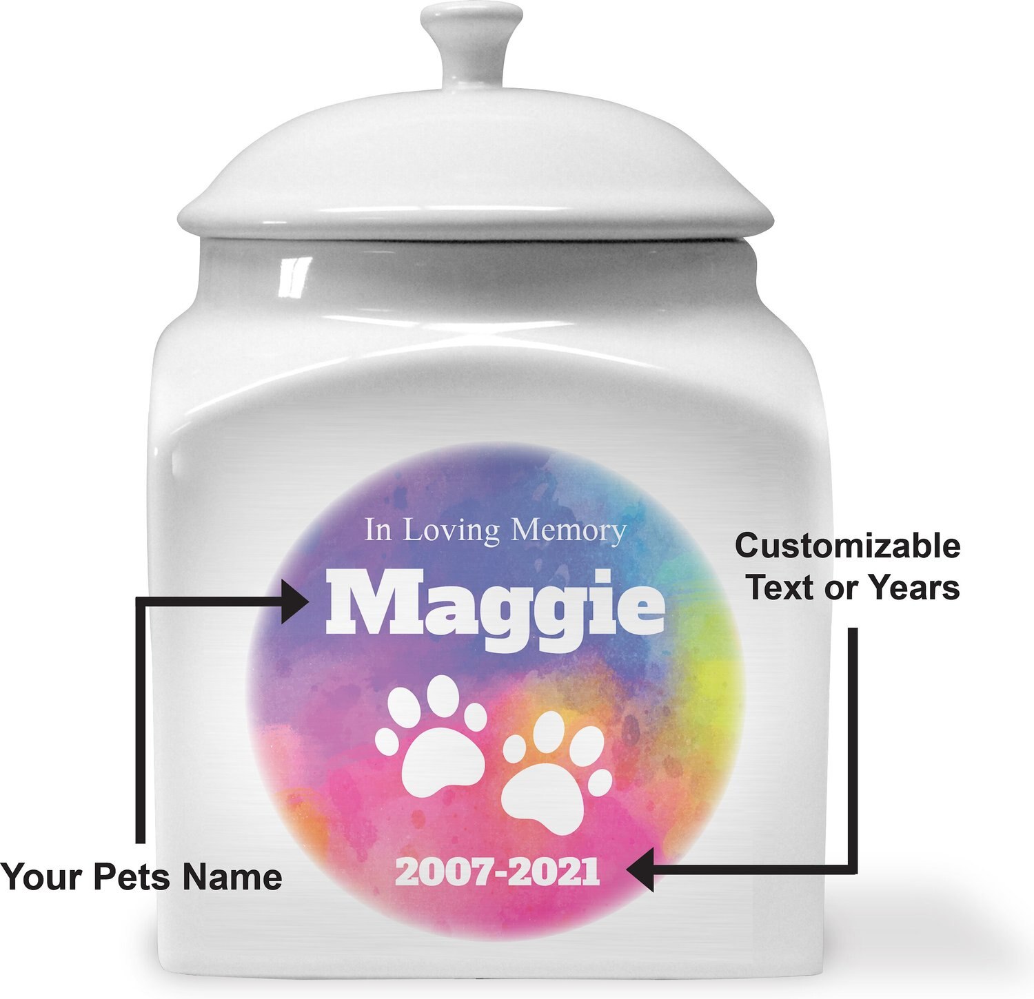 Frisco "In Loving Memory" Paw Print Personalized Urn