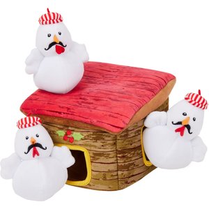 Frisco Holiday Three French Hens Hide & Seek Puzzle Plush Squeaky Dog Toy