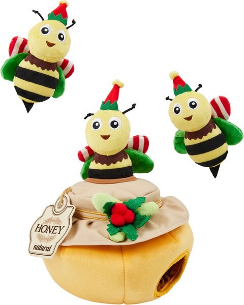 Frisco Holiday Bee Merry Hide & Seek Puzzle Plush Squeaky Dog Toy slide 1 of 5