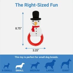 Frisco Holiday Snowman Plush with TPR Ring Squeaky Puppy Toy slide 2 of 3