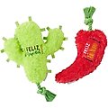 Frisco Holiday Cactus & Chili Pepper Plush with Rope Squeaky Dog Toy, 2 count