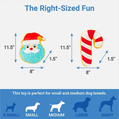 Show full view: Frisco Holiday Cookie Baking Sheet Plush Squeaky Dog Toy, 5 count slide 2 of 6