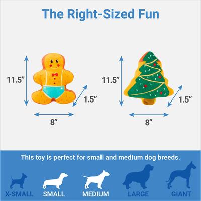 Show full view: Frisco Holiday Cookie Baking Sheet Plush Squeaky Dog Toy, 5 count slide 3 of 6