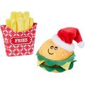 Frisco Holiday Burger & Fries Plush Squeaky Dog Toy, 2 count