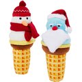 Frisco Holiday Ice Cream Plush Squeaky Dog Toy, 2 count