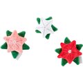 Frisco Holiday Poinsetta Plush Squeaky Dog Toy, 3 pack