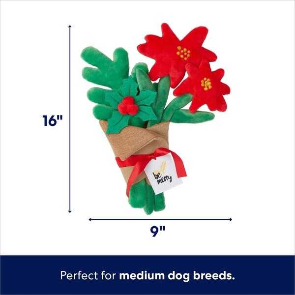 Frisco Fall Bouquet of Flowers Plush Squeaky Dog Toy