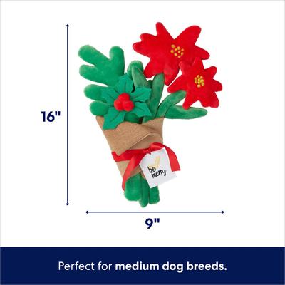 Show full view: Frisco Holiday Bouquet of Flowers Plush Squeaky Dog Toy, Medium slide 3 of 7