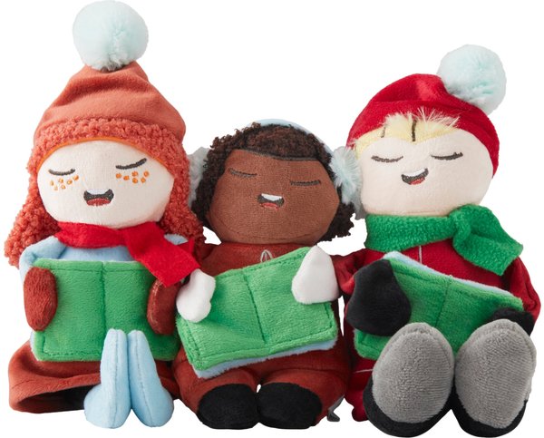Frisco Holiday Carolers Plush Squeaky Dog Toy, 3 count slide 1 of 4