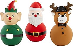 Frisco Holiday Santa & Friends Latex Squeaky Dog Toy, Medium, 3 count