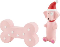 Frisco Holiday Pink Bundle Latex Squeaky Puppy Toy, 2 count, X-Small/Small slide 1 of 3
