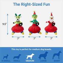 Frisco Holiday Santa & Friends UFO Plush Squeaky Dog Toy, 3 count slide 2 of 3