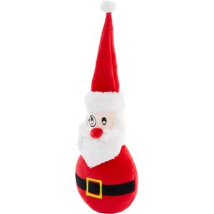Frisco Holiday Santa Bottle Cruncher Plush Squeaky Dog Toy